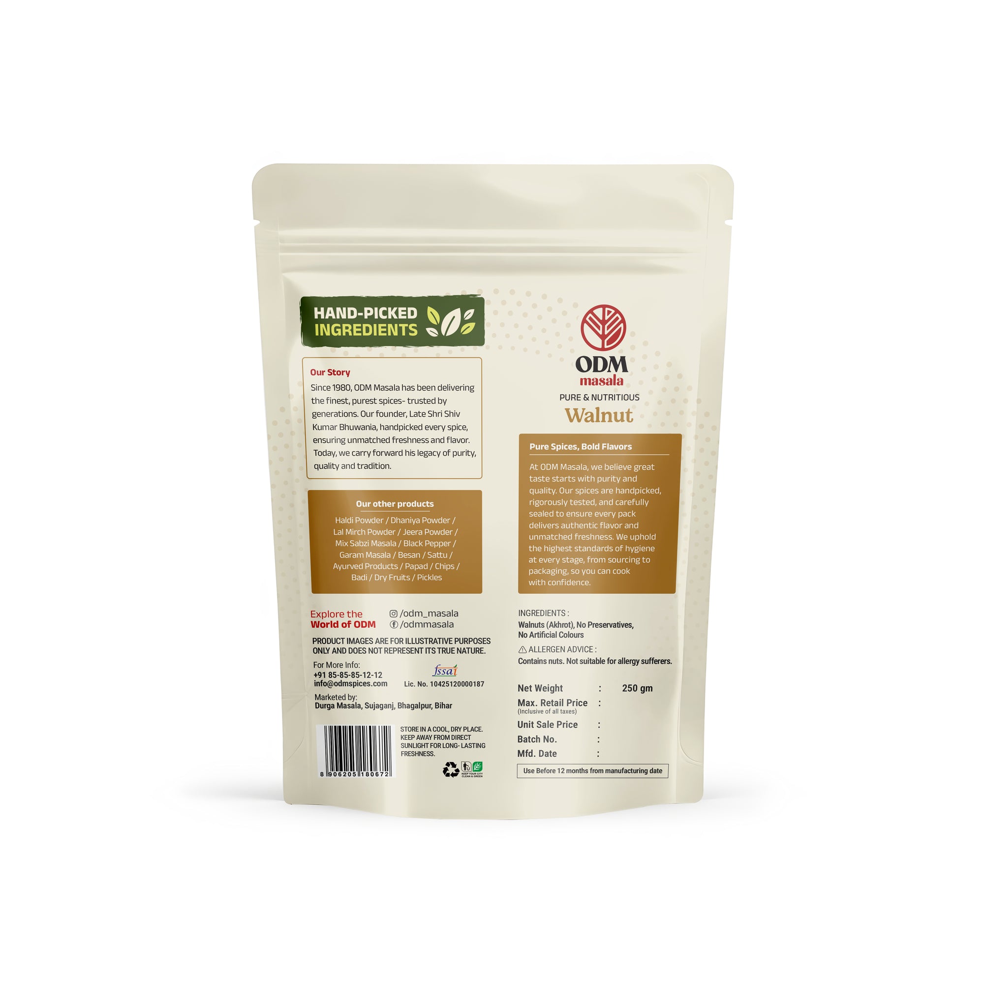 ODM Walnuts (Akhrot) - premium walnut kernels | Durga Masala